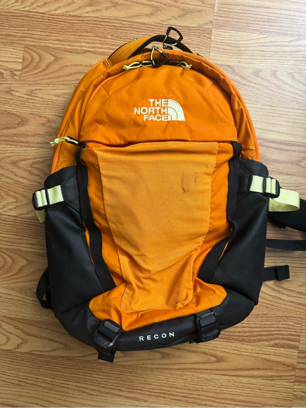 The North Face Recon Backpack in Bright Orange and Black